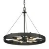 Golden Lighting Vaughn 6-Light Natural Black Natural Black Accents Wagon Wheel Pendant Light -Lamp Parts natural black natural black accents golden lighting pendant lights 3866 m nb nb 64 1000