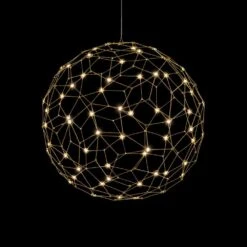 Golden Lighting Spheris 21.6-Watt 1 Light Natural Brass Integrated LED Globe Pendant Light With No Shade