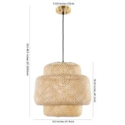 Safavieh Klara 4-Watt 1-Light Natural Pendant Light With Rattan Shade -Lamp Parts natural safavieh pendant lights pnd4128a 4f 1000
