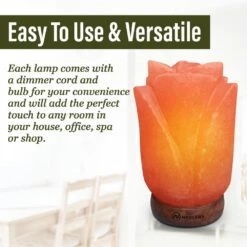 8 " Himalayan Pink Salt Lamp - Flower Shape : Bulbs And Dimmer Cord Included : UL & CE Certified - Bohemian Rustic Decor -Lamp Parts nevlers novelty lights nd 32 44 1000