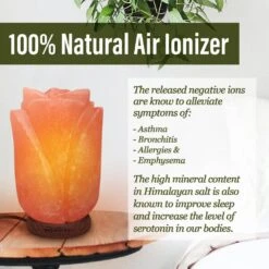 8 " Himalayan Pink Salt Lamp - Flower Shape : Bulbs And Dimmer Cord Included : UL & CE Certified - Bohemian Rustic Decor -Lamp Parts nevlers novelty lights nd 32 4f 1000