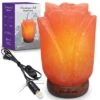 8 " Himalayan Pink Salt Lamp - Flower Shape : Bulbs And Dimmer Cord Included : UL & CE Certified - Bohemian Rustic Decor -Lamp Parts nevlers novelty lights nd 32 64 1000