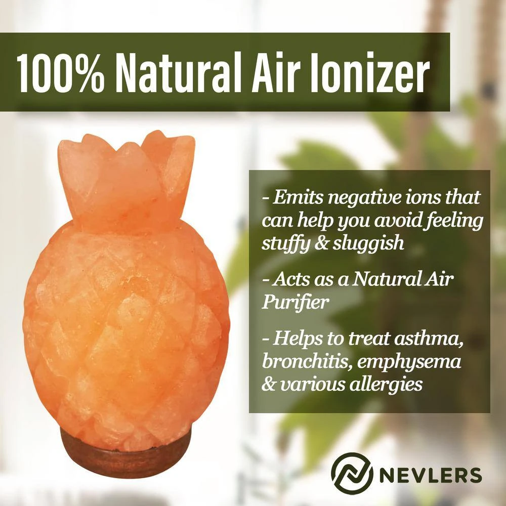 8 In. Pineapple Shaped Himalayan Salt Lamp - Dimmer Cord And Bulbs Included 100% Natural Himalayan Pink Salt 7 8 In. Pineapple Shaped Himalayan Salt Lamp - Dimmer Cord And Bulbs Included 100% Natural Himalayan Pink Salt - Image 5