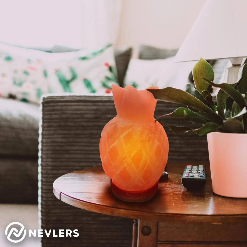 8 In. Pineapple Shaped Himalayan Salt Lamp - Dimmer Cord And Bulbs Included 100% Natural Himalayan Pink Salt 4 8 In. Pineapple Shaped Himalayan Salt Lamp - Dimmer Cord And Bulbs Included 100% Natural Himalayan Pink Salt - Image 2