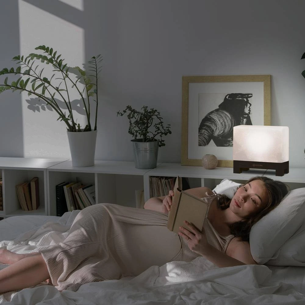 8 In. Modern Rectangle Shaped White Himalayan Salt Lamp : Included Dimmer Cord And 2 Bulbs- 100% Himalayan Pink Salt 7 8 In. Modern Rectangle Shaped White Himalayan Salt Lamp : Included Dimmer Cord And 2 Bulbs- 100% Himalayan Pink Salt - Image 5