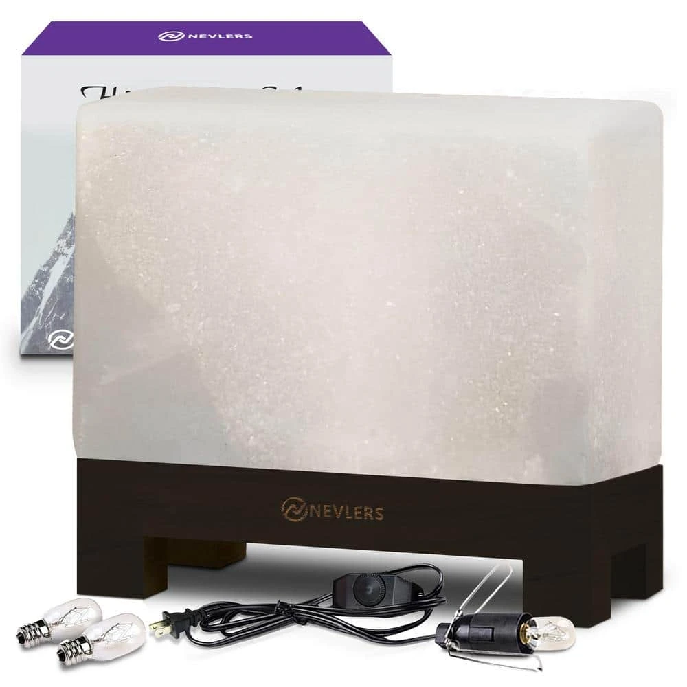 8 In. Modern Rectangle Shaped White Himalayan Salt Lamp : Included Dimmer Cord And 2 Bulbs- 100% Himalayan Pink Salt 3 8 In. Modern Rectangle Shaped White Himalayan Salt Lamp : Included Dimmer Cord And 2 Bulbs- 100% Himalayan Pink Salt