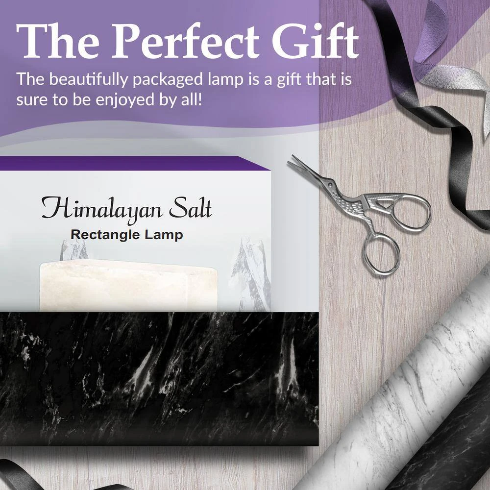 8 In. Modern Rectangle Shaped White Himalayan Salt Lamp : Included Dimmer Cord And 2 Bulbs- 100% Himalayan Pink Salt 9 8 In. Modern Rectangle Shaped White Himalayan Salt Lamp : Included Dimmer Cord And 2 Bulbs- 100% Himalayan Pink Salt - Image 7