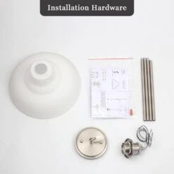 1 Light Nickel Modern Pendant Light With Milky White Glass Shade,No Bulbs Included -Lamp Parts nickel adsensty pendant lights hd5 1 sn d00110 77 1000