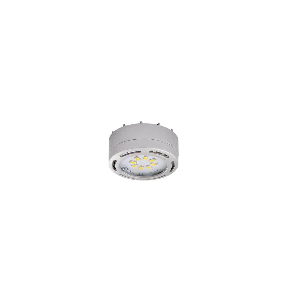 LED Nickel Under Cabinet Puck Light With Power Cord 3 LED Nickel Under Cabinet Puck Light With Power Cord