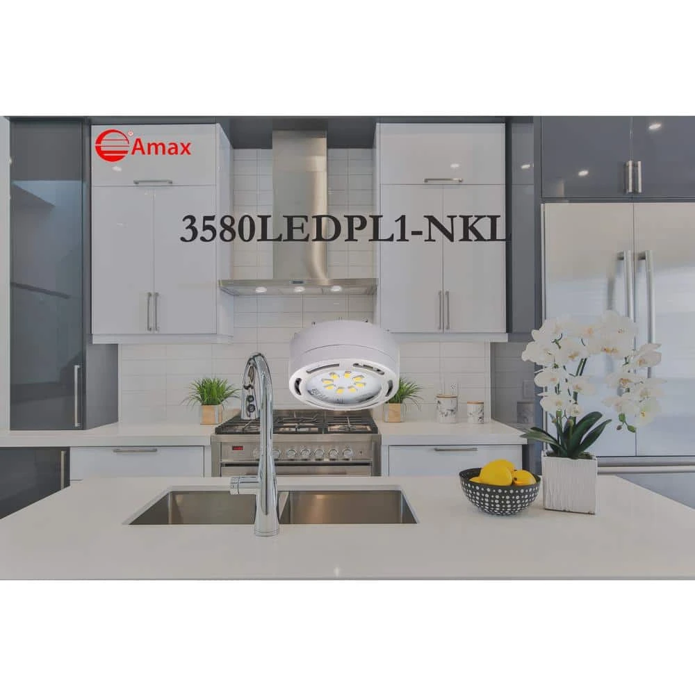 LED Nickel Under Cabinet Puck Light With Power Cord 4 LED Nickel Under Cabinet Puck Light With Power Cord - Image 2
