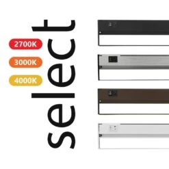 NUC-5 Series 8 In. Nickel Selectable LED Under Cabinet Light 21 NUC-5 Series 8 In. Nickel Selectable LED Under Cabinet Light -Lamp Parts nickel nicor under cabinet bar lights nuc508snk 31 1000