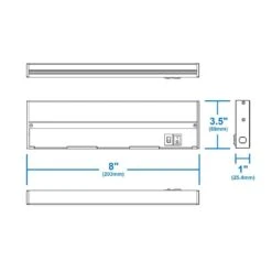 NUC-5 Series 8 In. Nickel Selectable LED Under Cabinet Light 14 NUC-5 Series 8 In. Nickel Selectable LED Under Cabinet Light -Lamp Parts nickel nicor under cabinet bar lights nuc508snk 40 1000