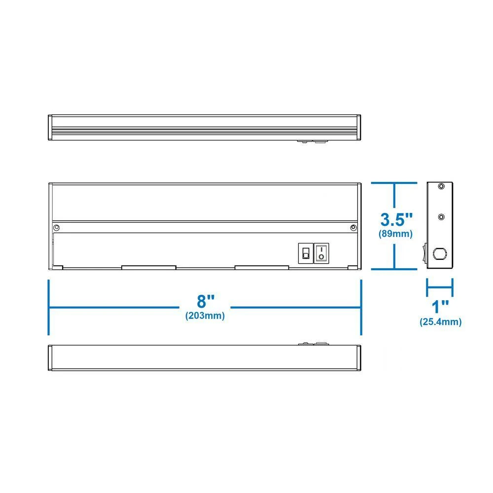 NUC-5 Series 8 In. Nickel Selectable LED Under Cabinet Light 5 NUC-5 Series 8 In. Nickel Selectable LED Under Cabinet Light - Image 3