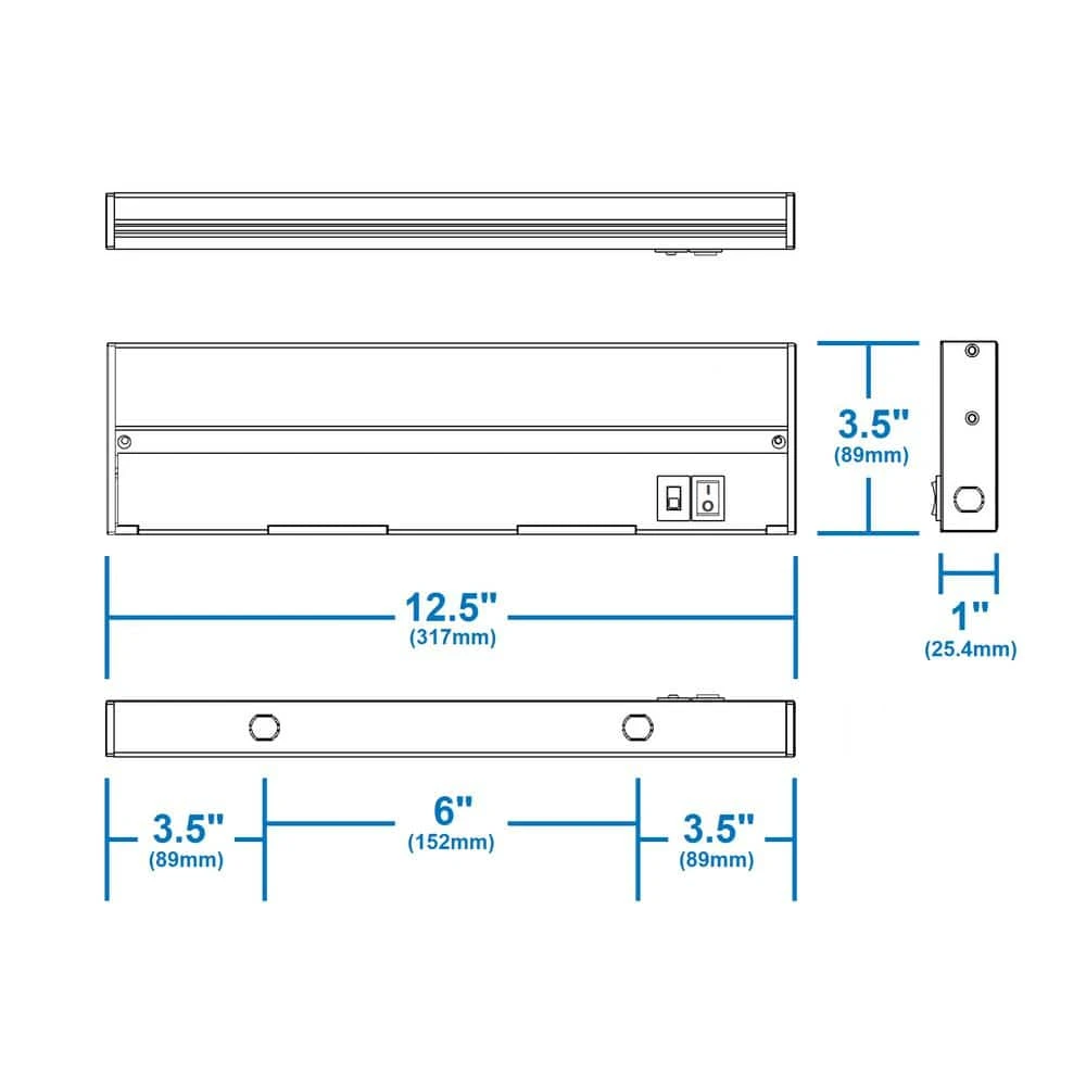NUC-5 Series 12.5 In. Nickel Selectable LED Under Cabinet Light 5 NUC-5 Series 12.5 In. Nickel Selectable LED Under Cabinet Light - Image 3