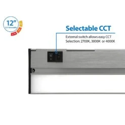 NUC-5 Series 12.5 In. Nickel Selectable LED Under Cabinet Light 19 NUC-5 Series 12.5 In. Nickel Selectable LED Under Cabinet Light -Lamp Parts nickel nicor under cabinet bar lights nuc512snk 4f 1000