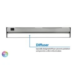 NUC-5 Series 21.5 In. Nickel Selectable LED Under Cabinet Light -Lamp Parts nickel nicor under cabinet bar lights nuc521snk 66 1000