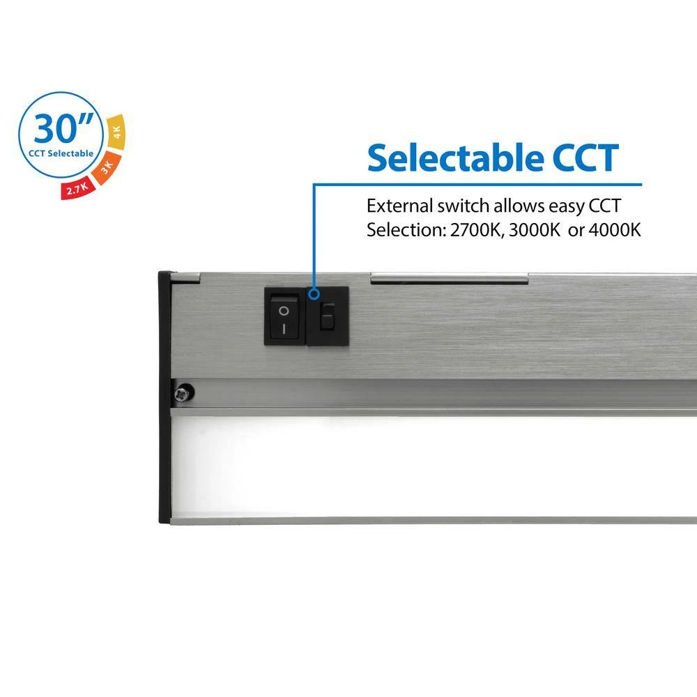 NUC-5 Series 30 In. Nickel Selectable LED Under Cabinet Light 10 NUC-5 Series 30 In. Nickel Selectable LED Under Cabinet Light - Image 8