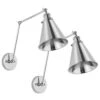 Nickel Swing Arm Adjustable Wall Lamps Hardwired Light Fixture Up Down Metal Shade (Set Of 2) -Lamp Parts nickel wall lamps wbwl y036 ch 64 1000