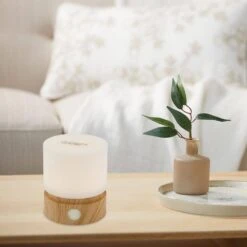 0.3-Watt Wood Modern Dimmable Touch Tap Light Integrated LED Cylindrical Night Light, 3000K -Lamp Parts night lights jzuc6i 000400 fa 1000