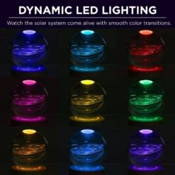 3.15 In. Color Changing 3D Floating Solar System 1.5-Watt T10 Integrated LED Crystal Orb Light -Lamp Parts night lights lh ml158 999 1f 1000