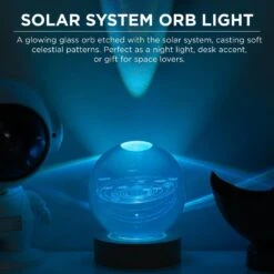 3.15 In. Color Changing 3D Floating Solar System 1.5-Watt T10 Integrated LED Crystal Orb Light -Lamp Parts night lights lh ml158 999 44 1000