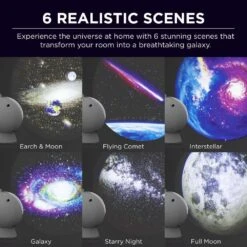 USB Powered HD Lens Planetarium Integrated LED Night Light Bulb Projector With 6-Changeable Slides -Lamp Parts night lights lh ml161 999 1f 1000