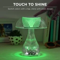 7.1 In. Rechargeable RGB Night Light Bulb Mushroom Crystal Lamp With USB Charging Cable 12 7.1 In. Rechargeable RGB Night Light Bulb Mushroom Crystal Lamp With USB Charging Cable -Lamp Parts night lights lh ml163 999 1f 1000