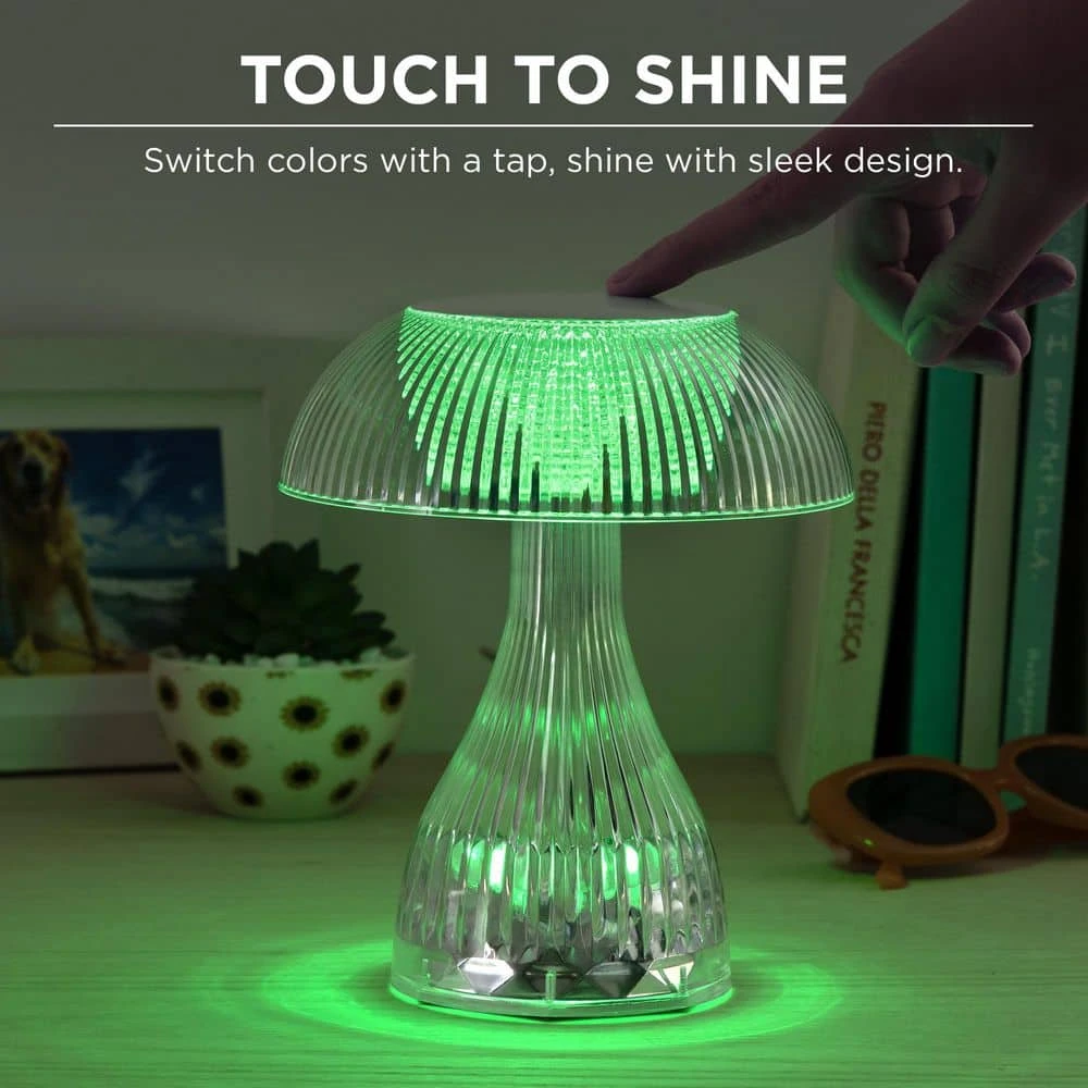 7.1 In. Rechargeable RGB Night Light Bulb Mushroom Crystal Lamp With USB Charging Cable 6 7.1 In. Rechargeable RGB Night Light Bulb Mushroom Crystal Lamp With USB Charging Cable - Image 4