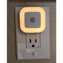 2 In. Plug-In Indoor Square LED Motion Sensor Automatic Dusk To Dawn Fade On And Off Warm White Night Light -Lamp Parts night lights nl ddmm hd 1d 1000