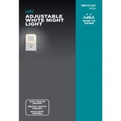 Adjustable White LED Plug-In White Night Light With Automatic Dusk To Dawn 19 Adjustable White LED Plug-In White Night Light With Automatic Dusk To Dawn -Lamp Parts night lights nl rgww tsw 4f 1000