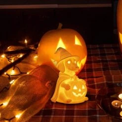 Halloween Glowing Dachshund & French Bulldog Ghost Dog Figurine Nightlight -Lamp Parts novelty lights 22lamps 007 4f 1000