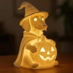 Halloween Glowing Dachshund & French Bulldog Ghost Dog Figurine Nightlight