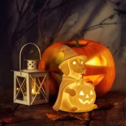 Halloween Glowing Dachshund & French Bulldog Ghost Dog Figurine Nightlight -Lamp Parts novelty lights 22lamps 007 c3 1000
