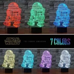 3D Night Light With 16 Colors And 3 Star Wars Patterns, Outdoor Lamp With Remote Control And USB Power -Lamp Parts novelty lights 27isa17322 4f 1000