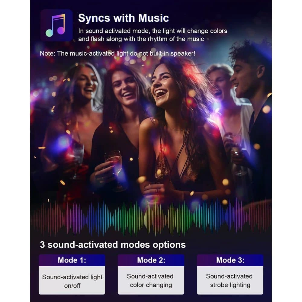 Sound Activated 3.82 In. Outdoor Disco Lamp With Remote Control And Multi-Color LED Lighting For Parties And Home Decor 7 Sound Activated 3.82 In. Outdoor Disco Lamp With Remote Control And Multi-Color LED Lighting For Parties And Home Decor - Image 5