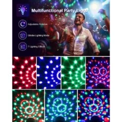 Sound Activated 3.82 In. Outdoor Disco Lamp With Remote Control And Multi-Color LED Lighting For Parties And Home Decor 14 Sound Activated 3.82 In. Outdoor Disco Lamp With Remote Control And Multi-Color LED Lighting For Parties And Home Decor -Lamp Parts novelty lights 27isa17326 fa 1000