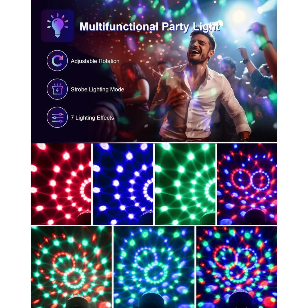 Sound Activated 3.82 In. Outdoor Disco Lamp With Remote Control And Multi-Color LED Lighting For Parties And Home Decor 8 Sound Activated 3.82 In. Outdoor Disco Lamp With Remote Control And Multi-Color LED Lighting For Parties And Home Decor - Image 6