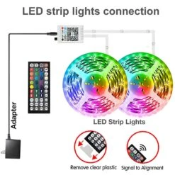 LED Strip Lights 2.3 In. Outdoor RGB Color Changing With Music Sync And Remote Control For Room Decoration 15 LED Strip Lights 2.3 In. Outdoor RGB Color Changing With Music Sync And Remote Control For Room Decoration -Lamp Parts novelty lights 27isa17336 44 1000