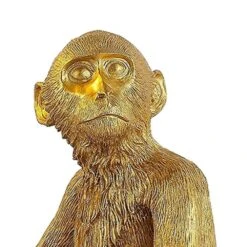 12.5 In. Gold Retro Decorative Desk Resin Sitting Monkey Table Lamp -Lamp Parts novelty lights hg bkfyl 2986 4f 1000