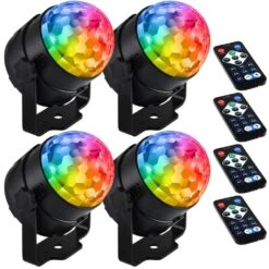 30-Watt Equivalent Multi-Colored Black LED Party Light (4-Pack)