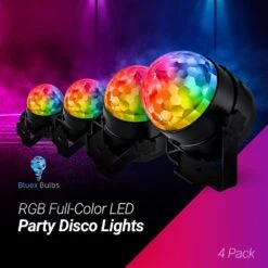 30-Watt Equivalent Multi-Colored Black LED Party Light (4-Pack) -Lamp Parts novelty lights party light 4pk 76 1000