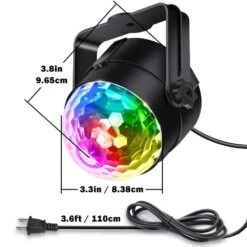 Disco Balls Party Light With Remote Control, 7-Color Sound Activated Music Sync DJ Stage Strobe Lights (3-Pack) -Lamp Parts novelty lights ph03727b001 1f 1000