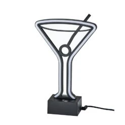 10 In. Black Infinity Neon Martini Glass Table/Wall Lamp