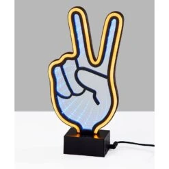 10 In. Black Infinity Neon Peace Sign Table/Wall Lamp -Lamp Parts novelty lights sl3719 01 4f 1000