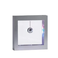 9 In. Silver Light Box Disco Ball Lamp