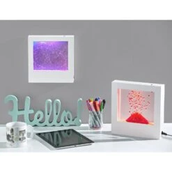 9 In. White Glitter Light Box Lamp -Lamp Parts novelty lights sl3984 02 e1 1000
