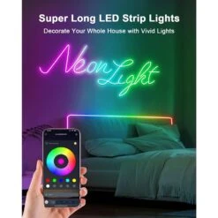 40ft. Outdoor RGB App/Remote Control Plug-In Integrated LED Rope Light 1-Pack -Lamp Parts objlgev rope lights 27isa17036 4f 1000
