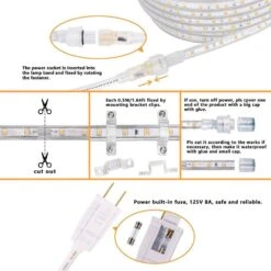 50ft. Outdoor Warm White Plug-in Integrated LED Rope Light 1-Pack -Lamp Parts objlgev rope lights 27isa17041 1f 1000