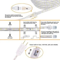 50ft. Outdoor Daylight White Plug-In Integrated LED Rope Light 1-Pack -Lamp Parts objlgev rope lights 27isa17046 44 1000