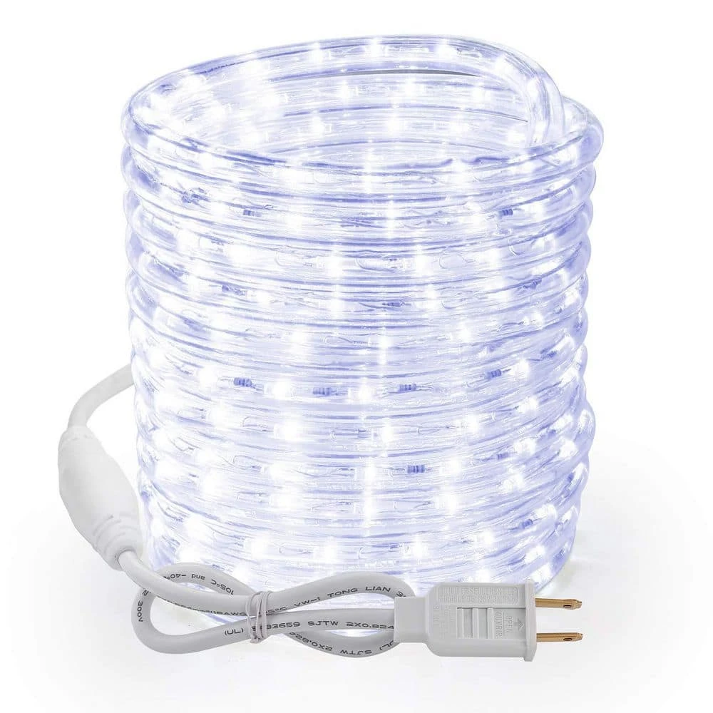 18ft. Indoor/Outdoor Daylight White Plug-In Integrated LED Rope Light 1-Pack 3 18ft. Indoor/Outdoor Daylight White Plug-In Integrated LED Rope Light 1-Pack